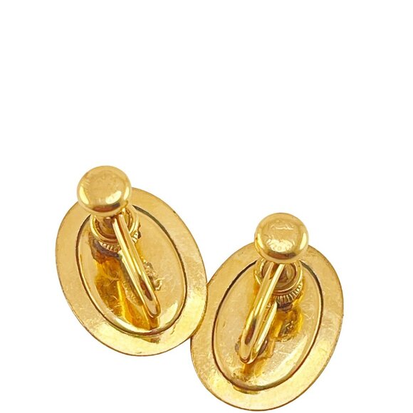 Van Dell Vintage Gold Filled Cameo Hand Carved Screw Back Earrings - Picture 6 of 6